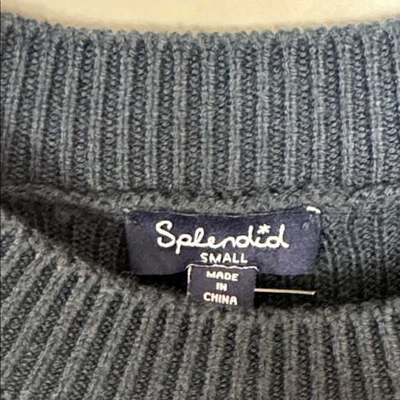 Splendid Pointelle Sweater Size Small Navy Blue Crewneck‎ - Picture 7 of 14